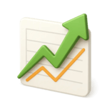 Chart with a rising arrow, representing higher Google rankings from news backlinks