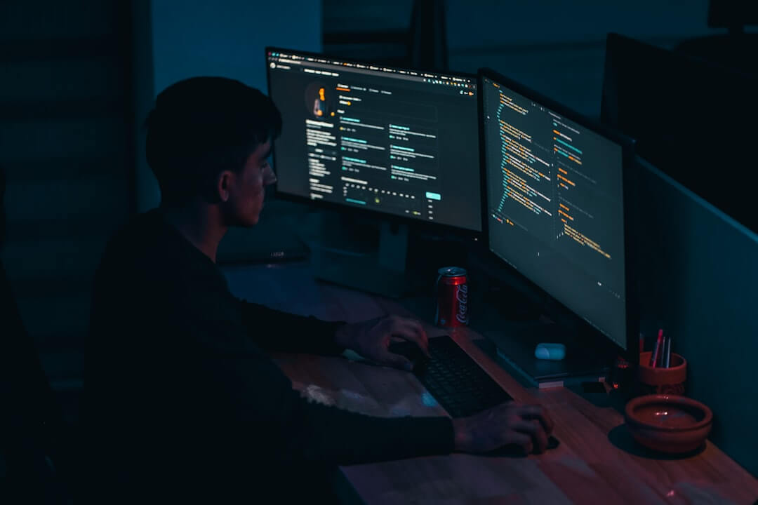 person using laptop computers
