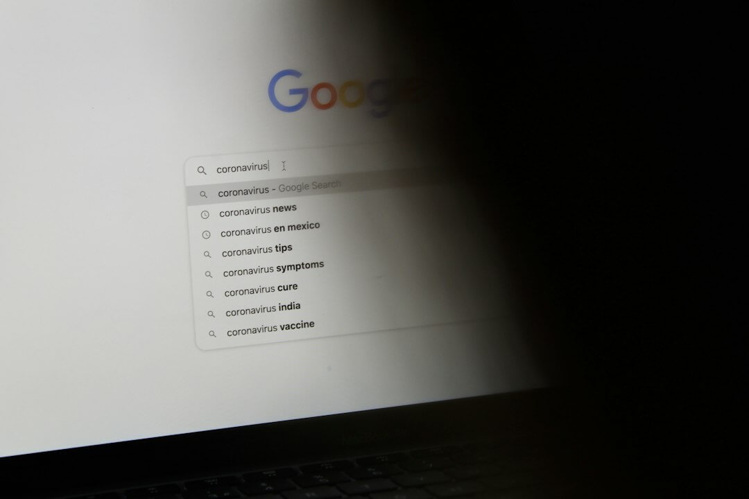 A computer screen with the google logo on it