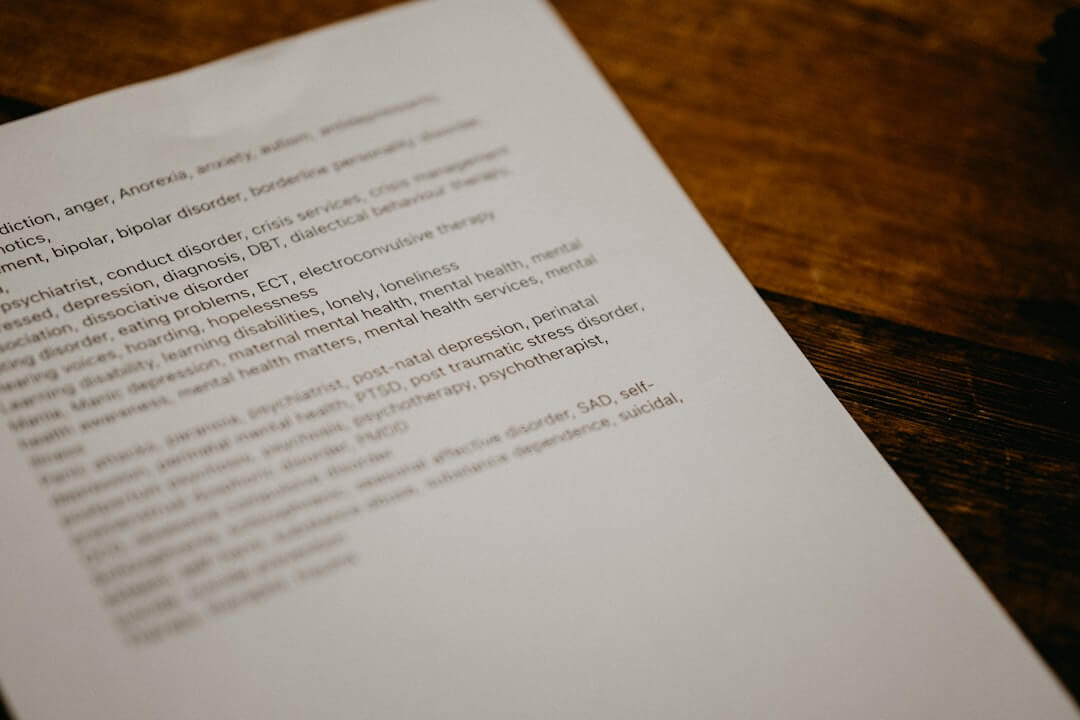 Old document with text and small card.