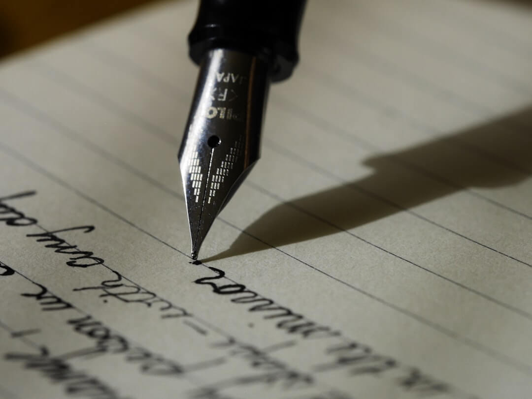 black and silver fountain pen