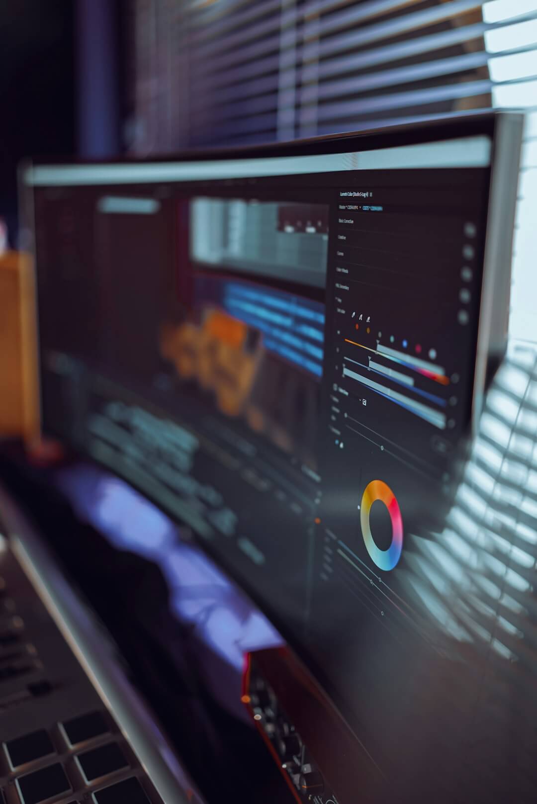 two black flat screen computer monitors
