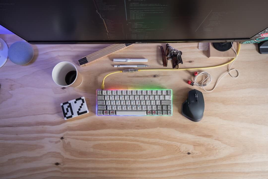 white and silver computer keyboard