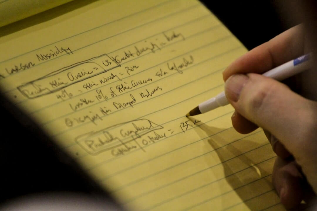 A close up of a book with writing on it