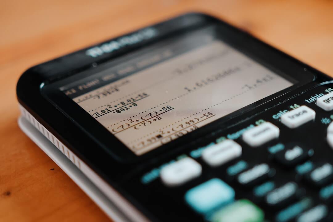 a calculator sitting on top of a table
