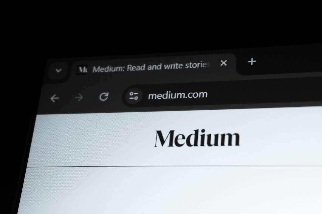 Browser search bar with medium suggestions